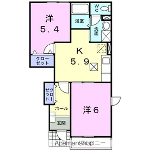 ソレイユ21B【1階】の間取り